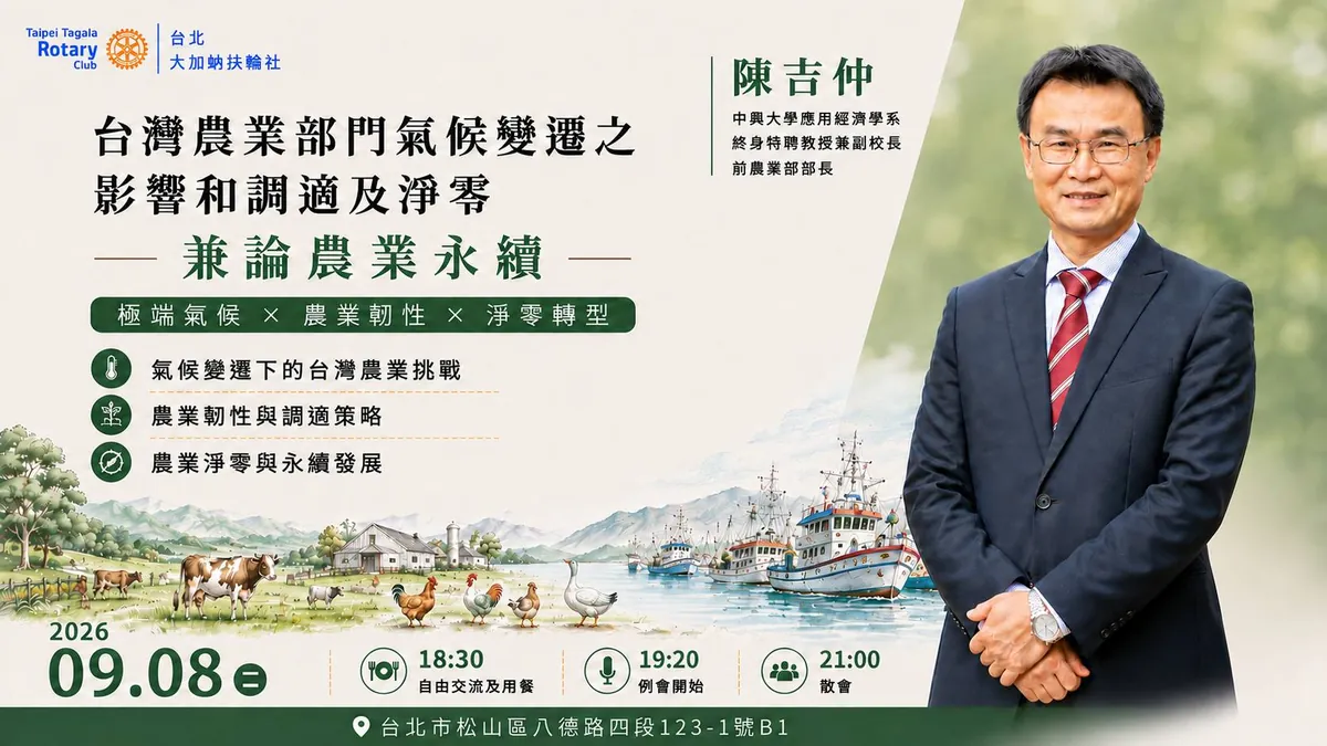 Climate Change, Adaptation and Net Zero in Taiwan's Agricultural Sector